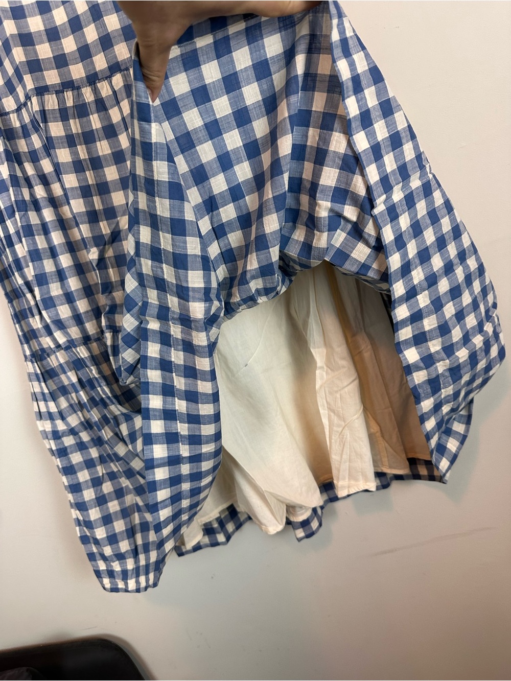 GAP Tiered Maxi Skirt Blue White Gingham Cotton Cottagecore Women’s 8 - Picture 6 of 12